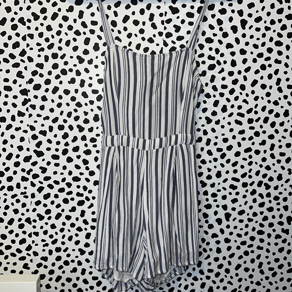 Hollister Blue Striped Romper